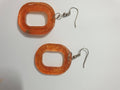 Boucles d'Oreilles Visage Artistique Doré - Résine Sculptée