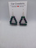 Boucles d'Oreilles Perles Jaspe Sang de Dragon Vert Émeraude - Pierre Naturelle - Fait Main