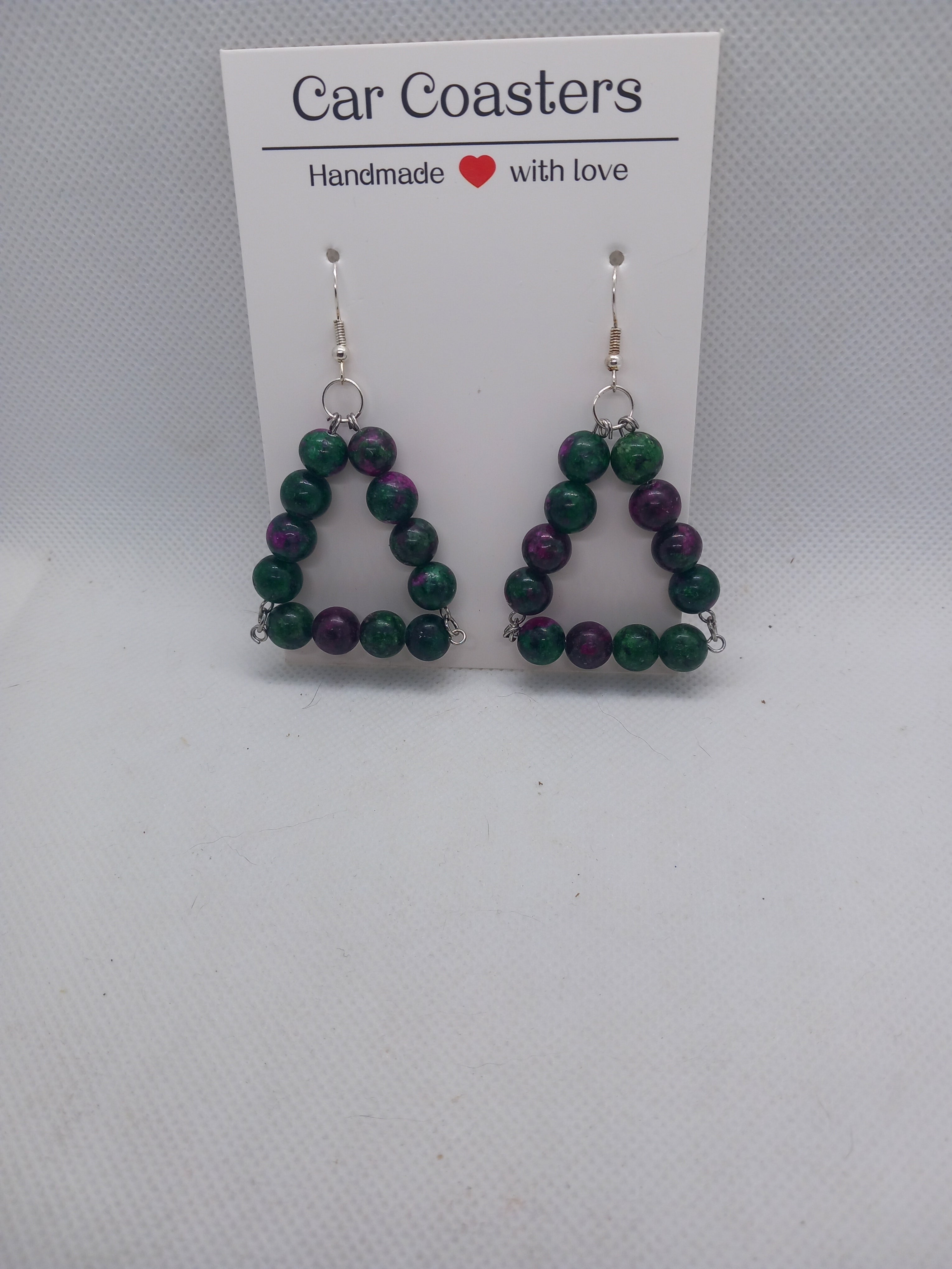 Boucles d'Oreilles Perles Noires Nacrées - Métal Plaqué Argent - Fait Main