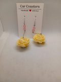 Boucles d'Oreilles Fleur Blanche Perles - Design Délicat