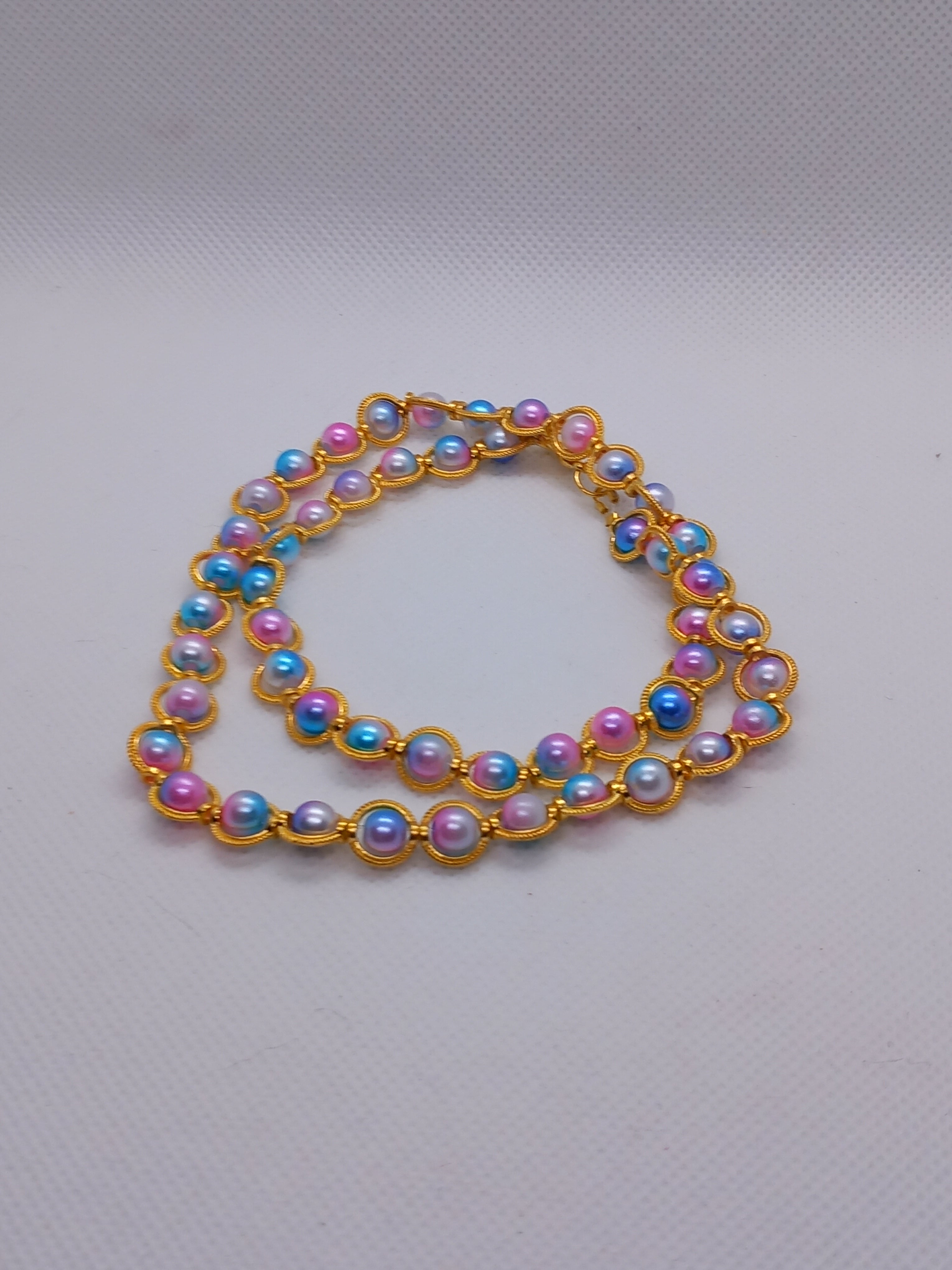 Collier Perles Verre Nacrées Multicolores