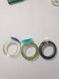 Bague en résine époxy transparente avec reflets